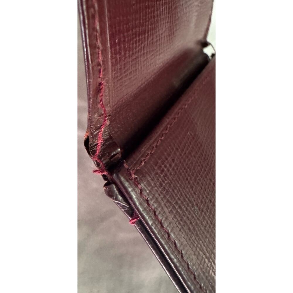 Cartier Must De Cartier Burgundy Leather Coin Purse Wallet Vintage - Picture 4 of 8